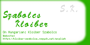 szabolcs kloiber business card